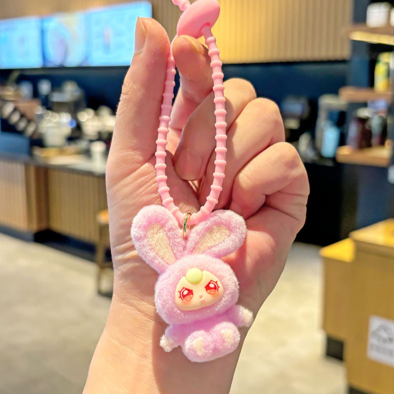 Wholesale Cute flocking doll desktop car decorative ornaments keychain